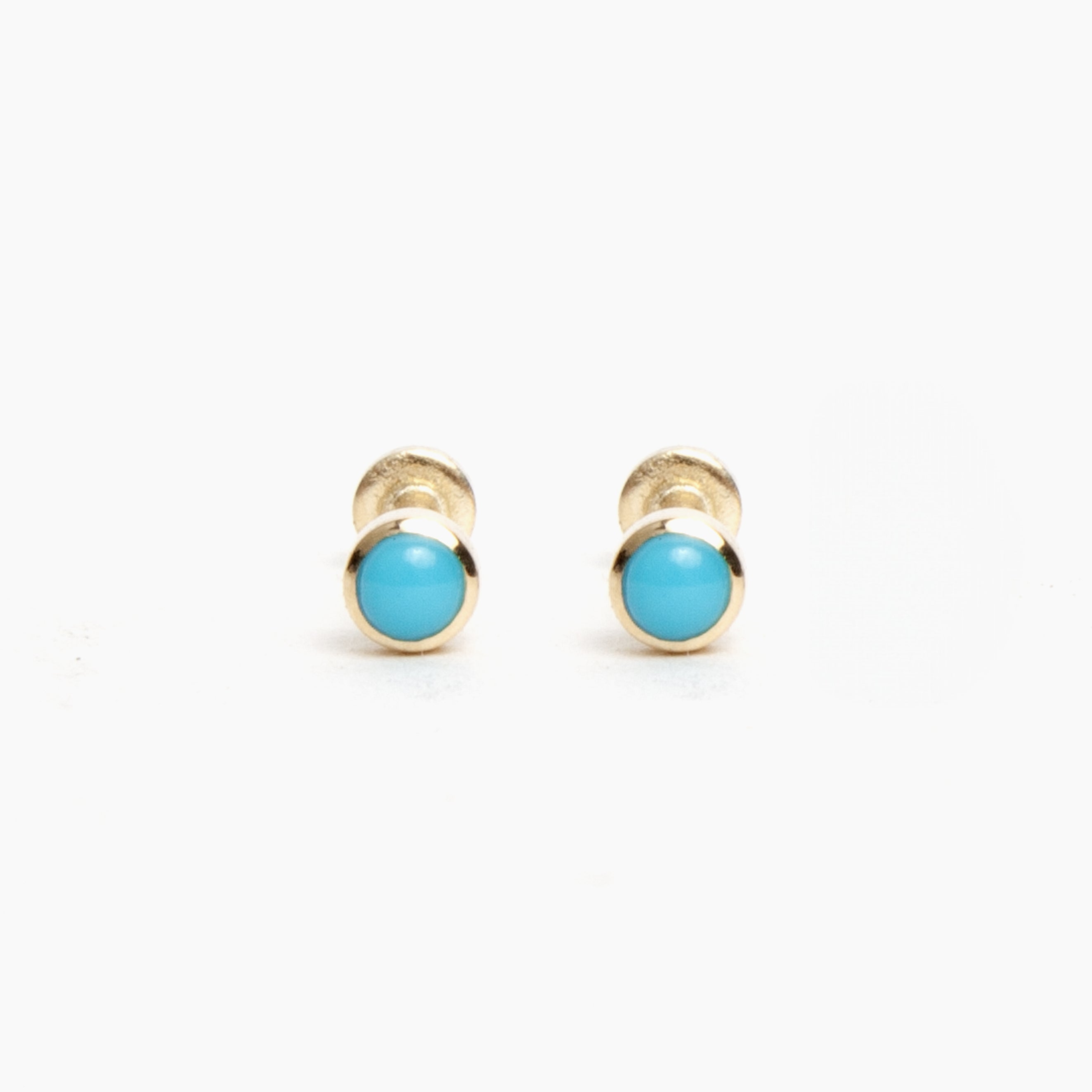 Turquoise Flat Back Stud Earrings