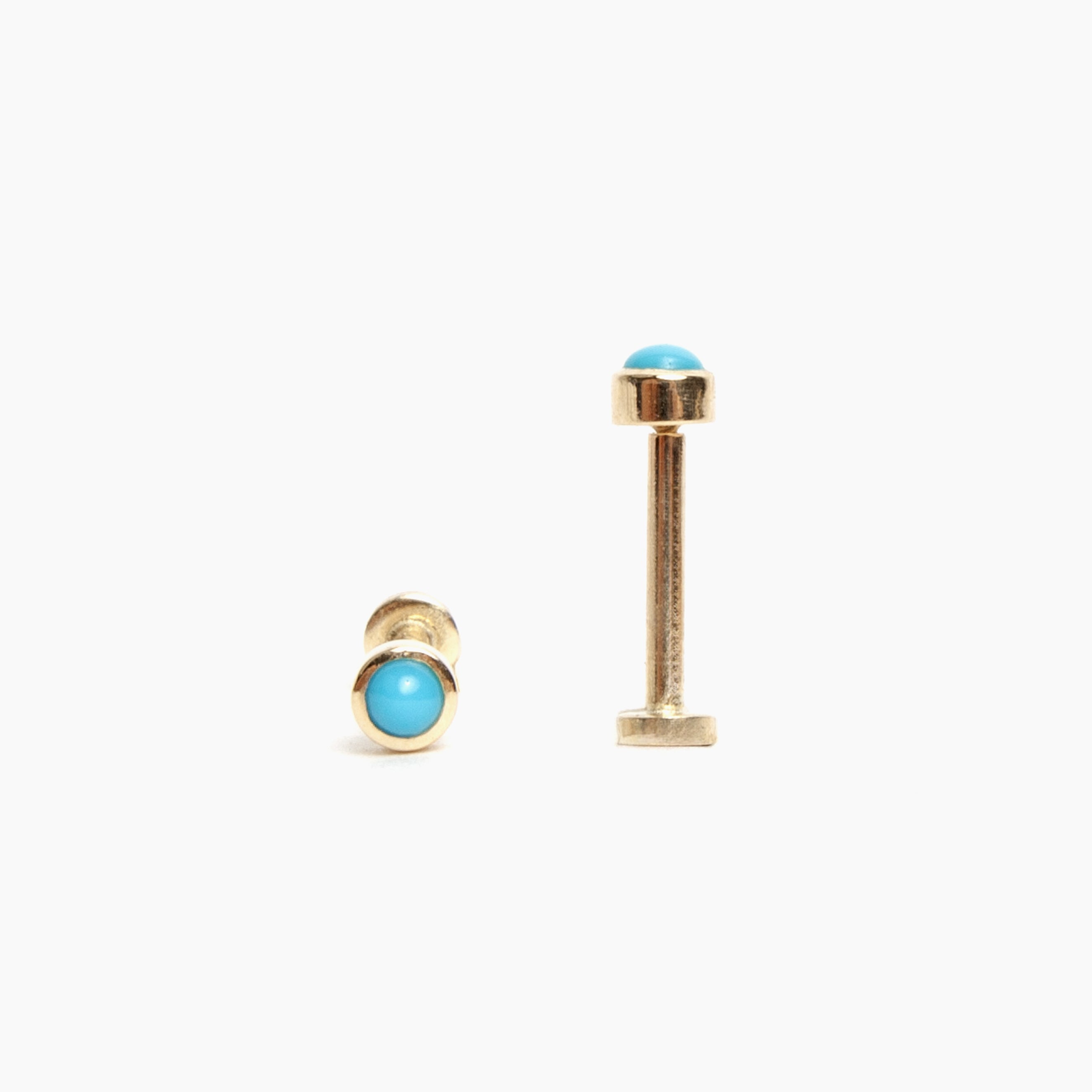 Turquoise Flat Back Stud Earrings