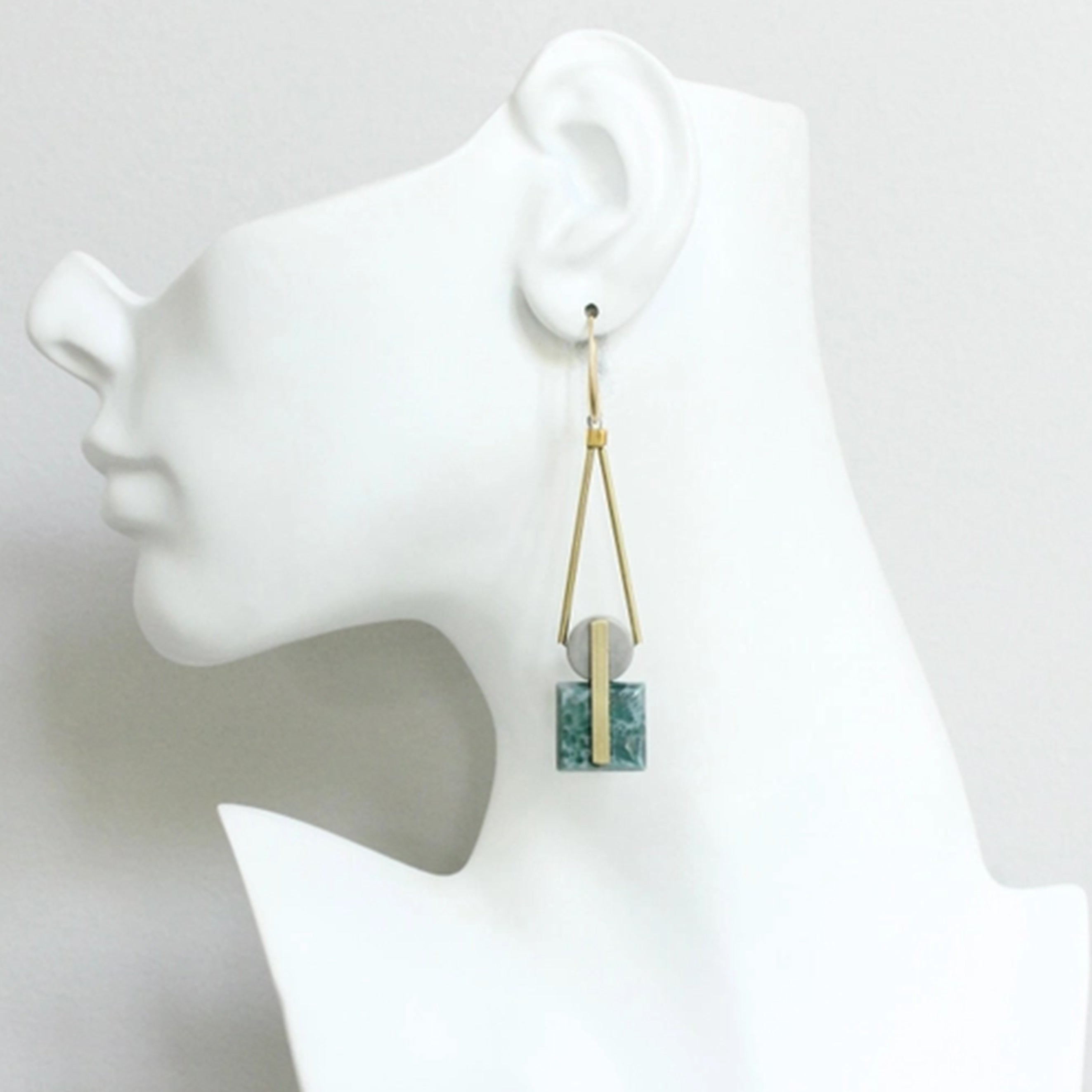 Vintage Glass Geometric Earrings